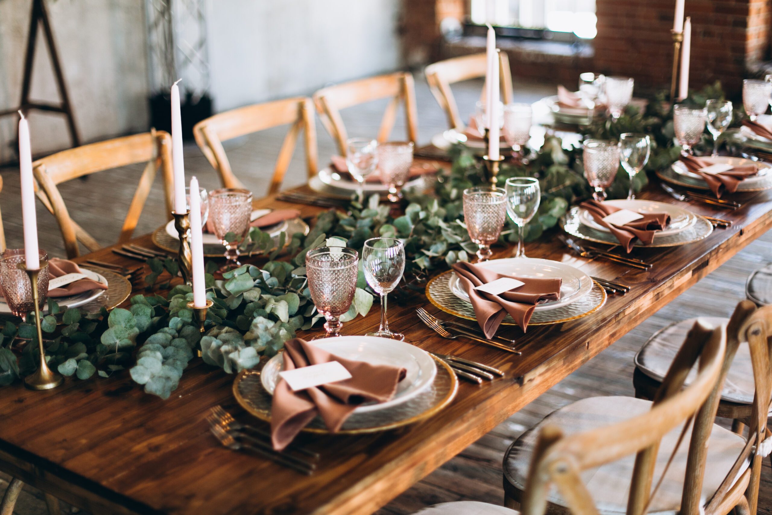 Wedding table decoration rustic style
