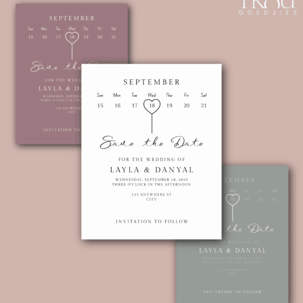 Digital Save-the-Date HeartPlain
